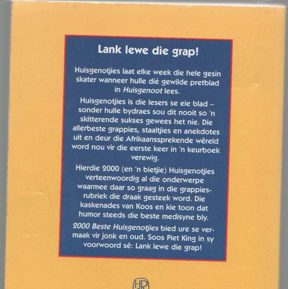 HUISGENOOT 2000 BESTE HUISGENOTJIES - PIET KING (2 DE DRUK 1997)