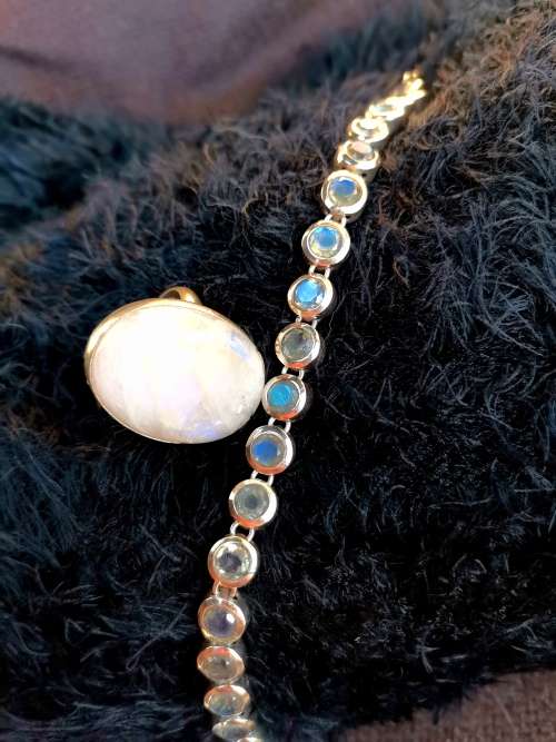 Moonstone Bracelet and Ring