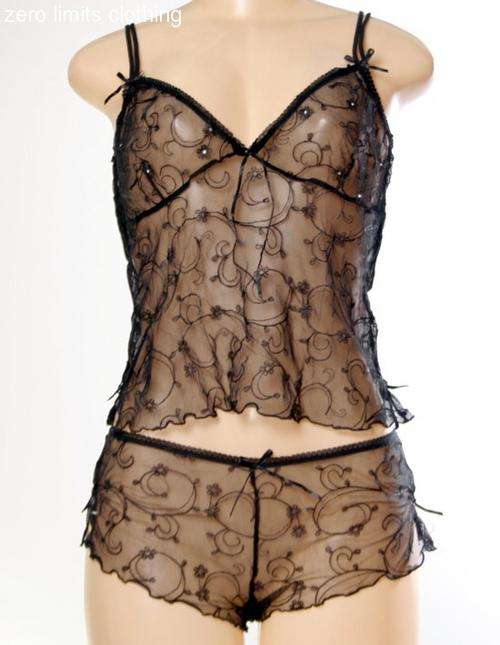 BLACK SHEER TWO PIECE WITH ADDED SPARKLE