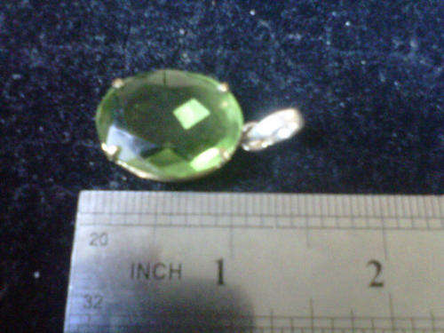 Stunning Lime Quart Pendant in sterling silver and vermeil