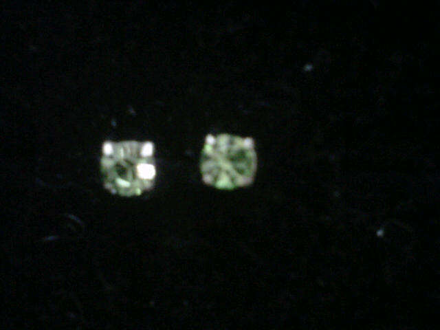 Elegant 5.5 mm Austrian Crystal Studs on Sterling Silver - lIght green