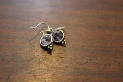 Miglio amethyst crystal earring earrings with three hook options