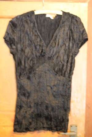 Black Satin Top Size Large Ex Woolies