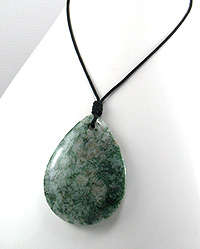 Sea Jasper pendant on cotton necklace