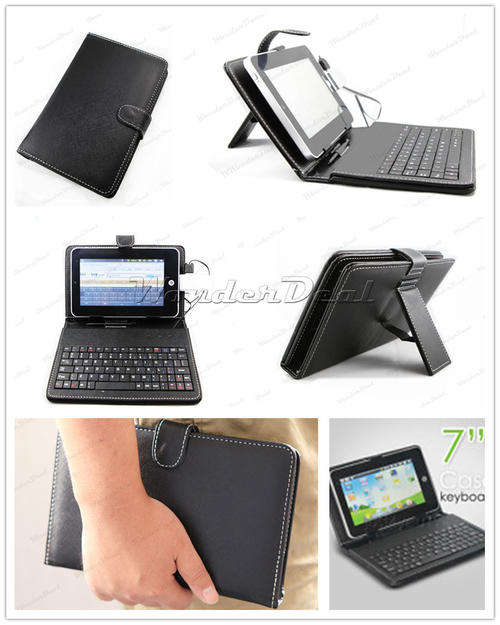Leather Case & USB Keyboard Pouch & Stylus for your Tablet