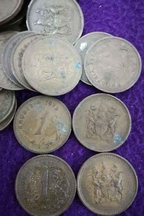 RHODESIAN ONE CENT COLLECTION 1970-1977