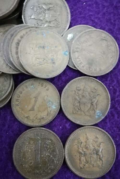 RHODESIAN ONE CENT COLLECTION 1970-1977