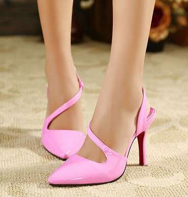Pointed-toe thin-heeled shoes PINK/APRICOT