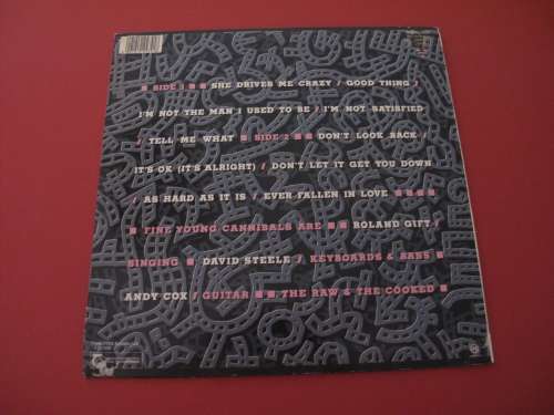 FINE YOUNG CANNIBALS - THE RAW and THE COOKED..ORIGINAL SA PRESSING VINYL RECORD