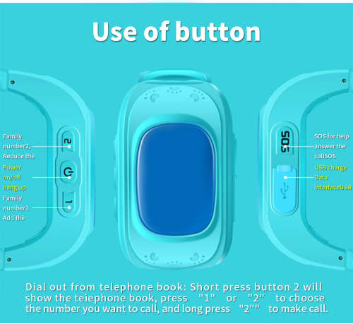 Q50 KID'S GPS TRACKING EMERGENCY SMARTWATCHES. PINK, BLACK, NAVY BLUE AND SKY BLUE