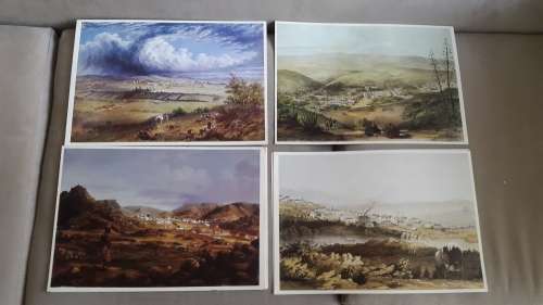 4 Thomas Baines prints of Eastern Cape towns including Port Elizabeth.