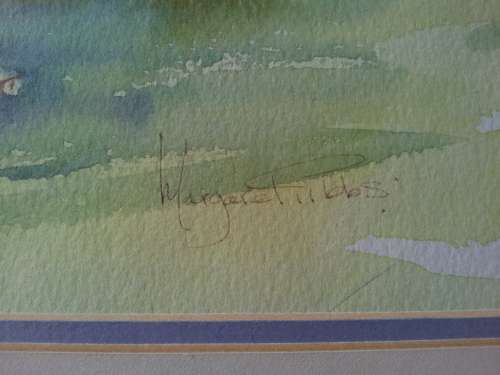 Original watercolour Margaret Gibbs. Still life of flowers. Cape Town artist. Ex. cond. frame.