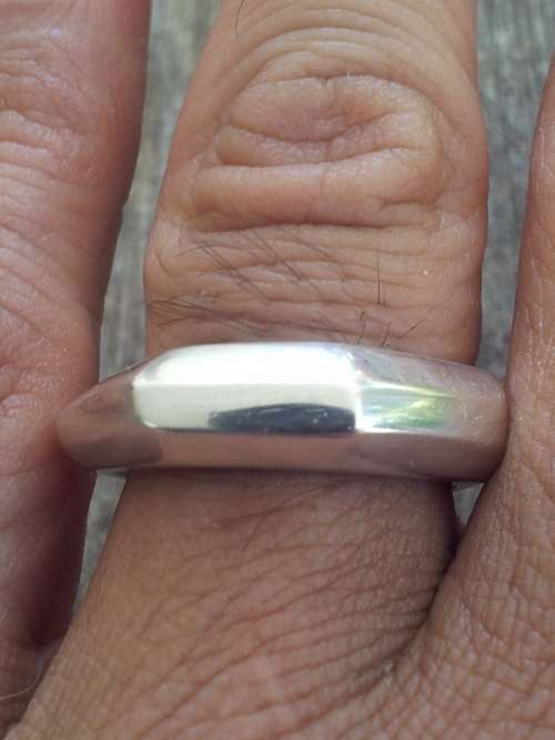 Solid Sterling Silver Knuckleduster Ring.  9 Facets. Handmade, one of a kind. 13.1 grammes