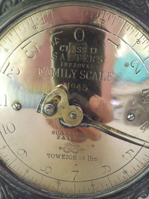 Salter Scale Vintage. Stunning and Shiny. Solid metal with brass dial.