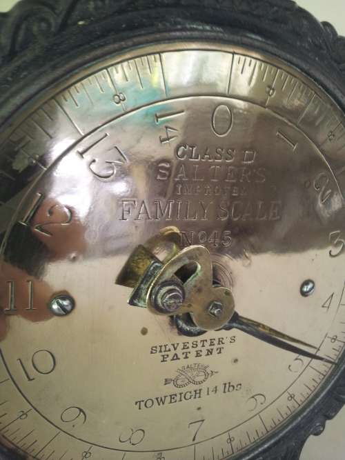 Salter Scale Vintage. Stunning and Shiny. Solid metal with brass dial.