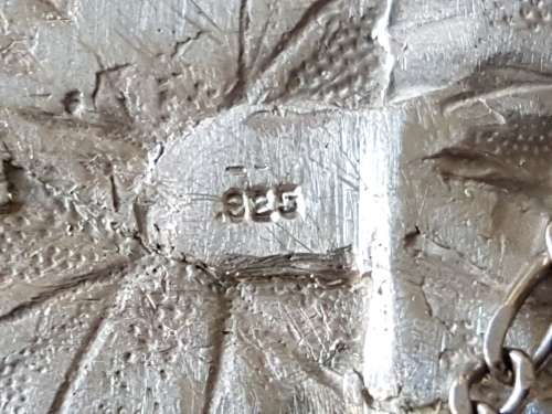 Huge Life Size Solid Sterling Silver  Pansy Shell Pendant. 56.4 grams of solid silver!!