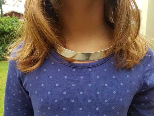 Solid Sterling Silver Neckpiece 82 grammes. Marked 925. High gloss brushed finish.