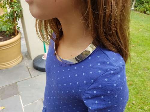 Solid Sterling Silver Neckpiece 82 grammes. Marked 925. High gloss brushed finish.