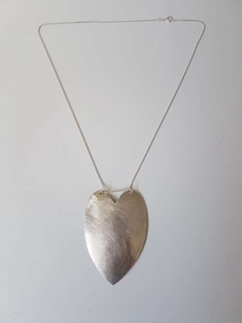 NEW Huge Solid Sterling Silver Heart Pendant, Marked 925. 21 grams!!