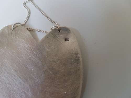 NEW Huge Solid Sterling Silver Heart Pendant, Marked 925. 21 grams!!