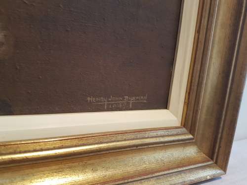 Henry John Dykman (1892-1972). Original Oil of roses in a vase, 1949. Framed, signed. REDUCED.