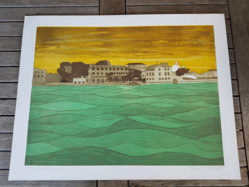 John Brunsdon (1933-). Hotel Cipriani, Venice. Limited Edition Etching with Aquatint. 13/150.