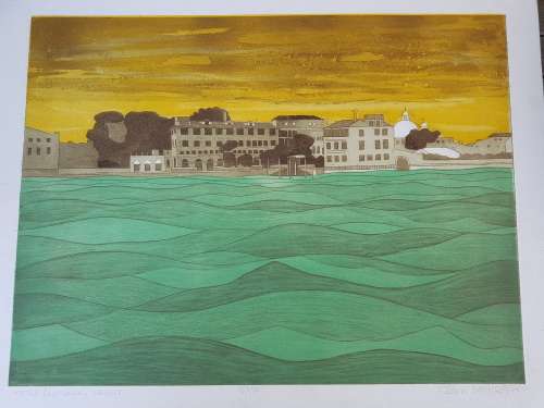 John Brunsdon (1933-). Hotel Cipriani, Venice. Limited Edition Etching with Aquatint. 13/150.