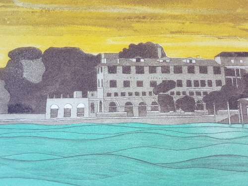John Brunsdon (1933-). Hotel Cipriani, Venice. Limited Edition Etching with Aquatint. 13/150.