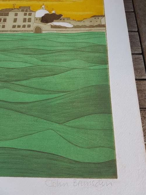 John Brunsdon (1933-). Hotel Cipriani, Venice. Limited Edition Etching with Aquatint. 13/150.