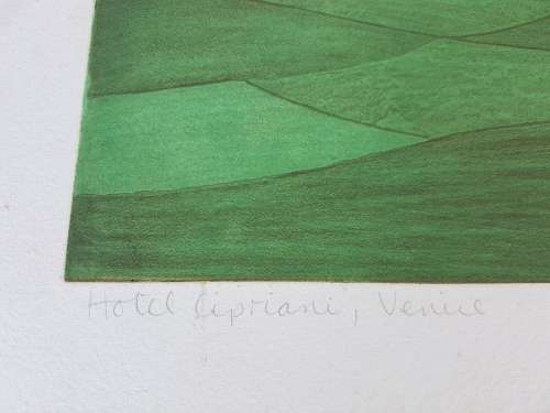 John Brunsdon (1933-). Hotel Cipriani, Venice. Limited Edition Etching with Aquatint. 13/150.