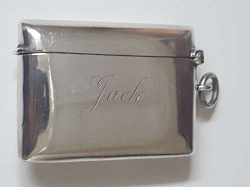 Sterling Silver Letter Locket Vesta Case Pendant.  Edwardian 1904 hallmark. Heavy, 33.4 grammes.