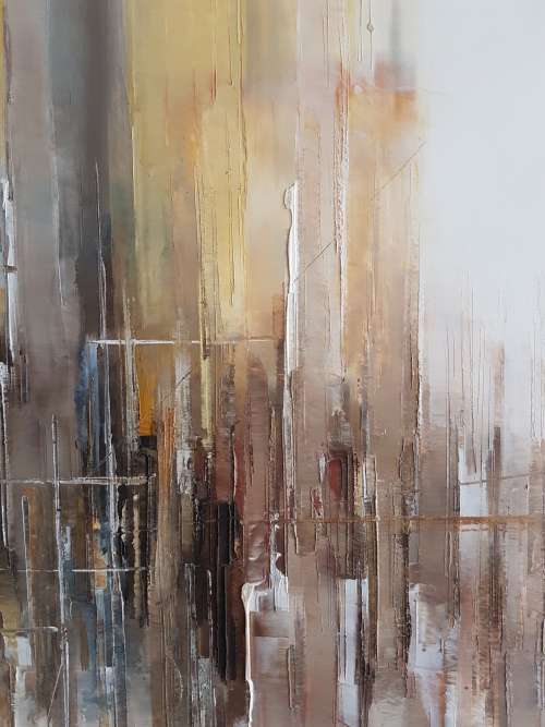 Julian D. Fisher. South African and Australian artist. Oil on Board, Framed and Signed. Abstract.