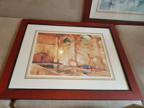 William Russell Flint. Print of Nudes titled In Classic Provence. Framed.