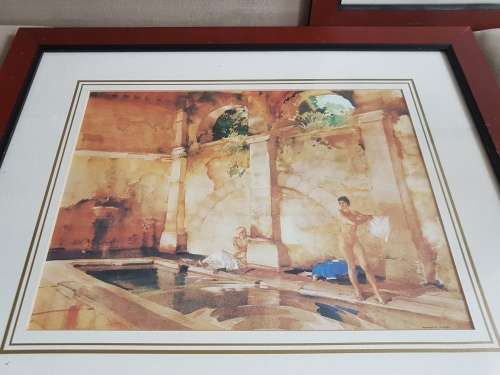 William Russell Flint. Print of Nudes titled In Classic Provence. Framed.