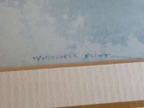 William Russell Flint. Print of Figures in Blue Shades Framed.