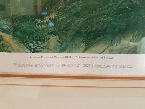 Thomas Baines. Bushmen hunting a herd of heterogenous game. LARGE PRINT, FRAMED.