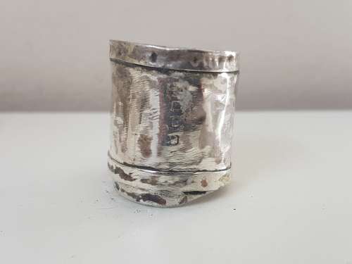 Solid Sterling Silver Rough Finish Man's Ring with HALLMARK.