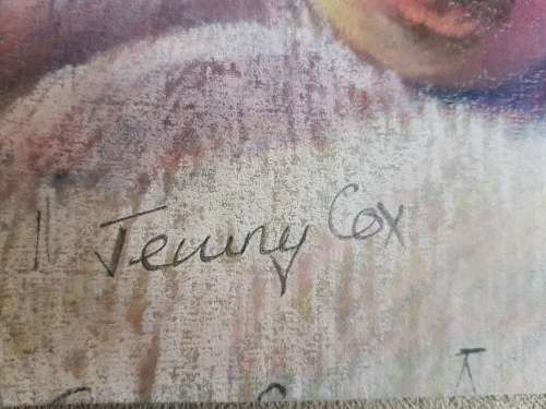 Original Pastel by Jenny Cox. Still Life with onions and lemons; porcelein  jug and bowl.