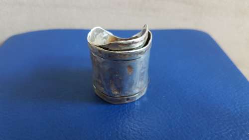 Solid Sterling Silver Rough Finish Man's Ring with HALLMARK.