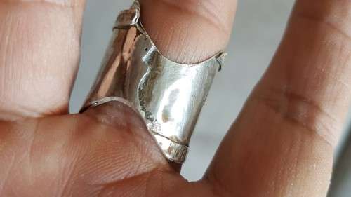 Solid Sterling Silver Rough Finish Man's Ring with HALLMARK.