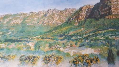 Spring Morning - Clear Mountain 47/200. By David.  From Claremont, Cape Town. Framed. Excellentcond.