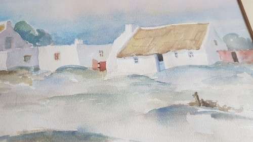 Jo Ebersohn. Kassiesbaai, Arniston. Original Watercolour, signed and gilt frame!