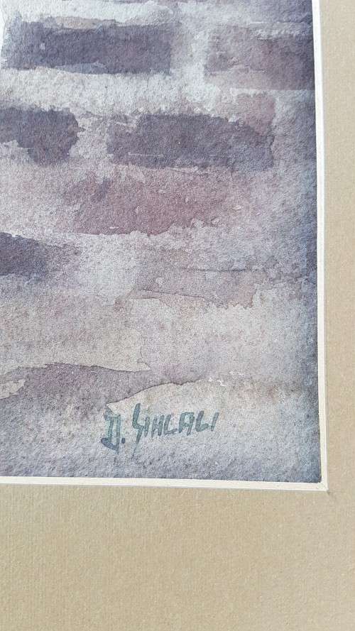 Durant Sihlali (1935-2004 ). The Couple. Original Watercolour. Signed Front and Back,  Framed.