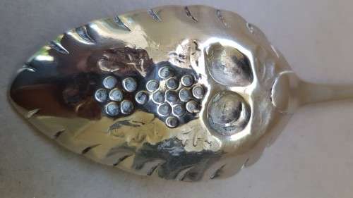Solid Silver Scottish Georgian Berry Spoon. Clear hallmarks. 31.3 grams