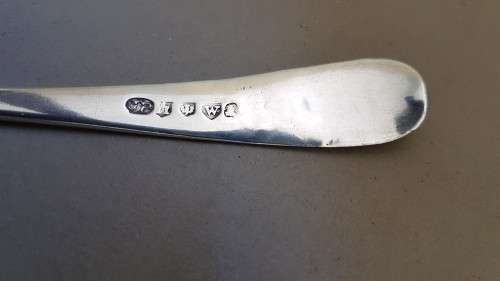 Solid Silver Scottish Georgian Berry Spoon. Clear hallmarks. 31.3 grams