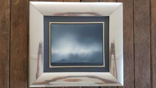 Cecilia van Heerden. Cloud Study . Exquisite Minature Oil with Chrome Frame!