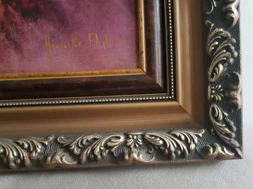 Jeanette Dykman (1938-2018).  Bouquet of  Red Roses in Ornate Gilt Frame.