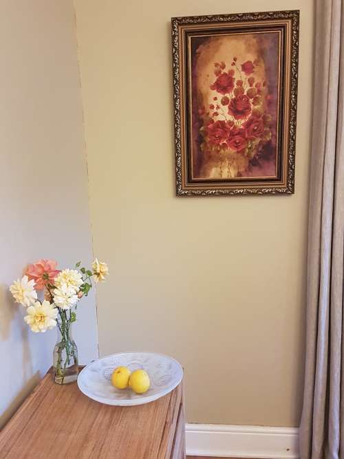 Jeanette Dykman (1938-2018).  Bouquet of  Red Roses in Ornate Gilt Frame.