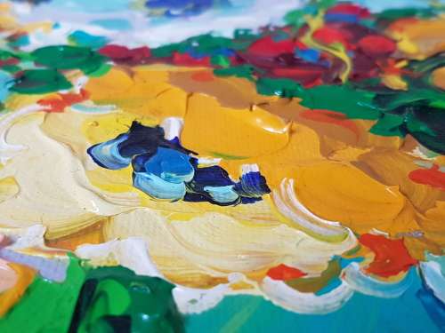 Liezl Le Roux. Still Life of a bowl of flowers. Excellent frame. Original acrylic, thick paint.