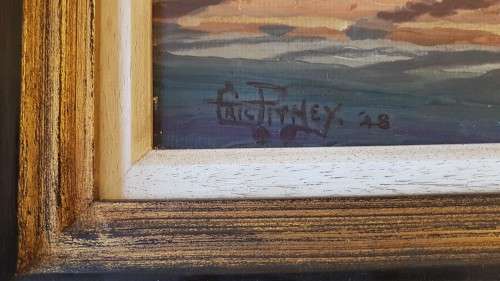 Eric Pithey. Original Oil with New Frame. 149 Dorp Street Stellenbosch, 1948. Cape Dutch Town House.